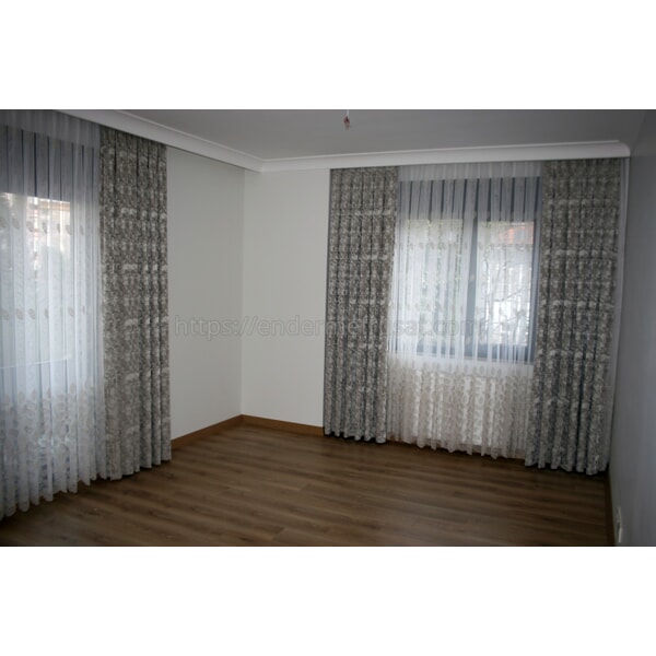 Pileli Tül Düz Fon Perde PTDF055